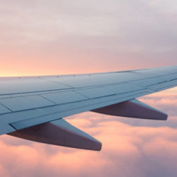 Aerospace Von Roll - Flugzeug im Sonnenuntergang