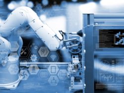 Roboterarm in Produktionsprozess