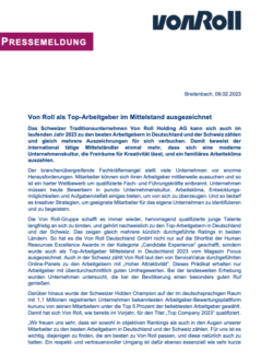 Deckblatt Pressemitteilung Arbeitgeber im Mittelstand